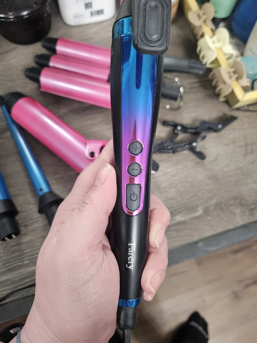 Farery 5-in-1 Curling Iron Set - Pink & Blue - Picture 3 of 9